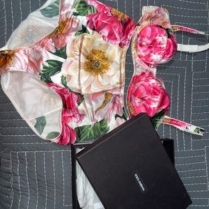 Dolce & Gabbana floral balconette bra and high waist briefs